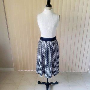 Metro Wear Skirt, Navy Blue & White Herringbone, Small, top for display only